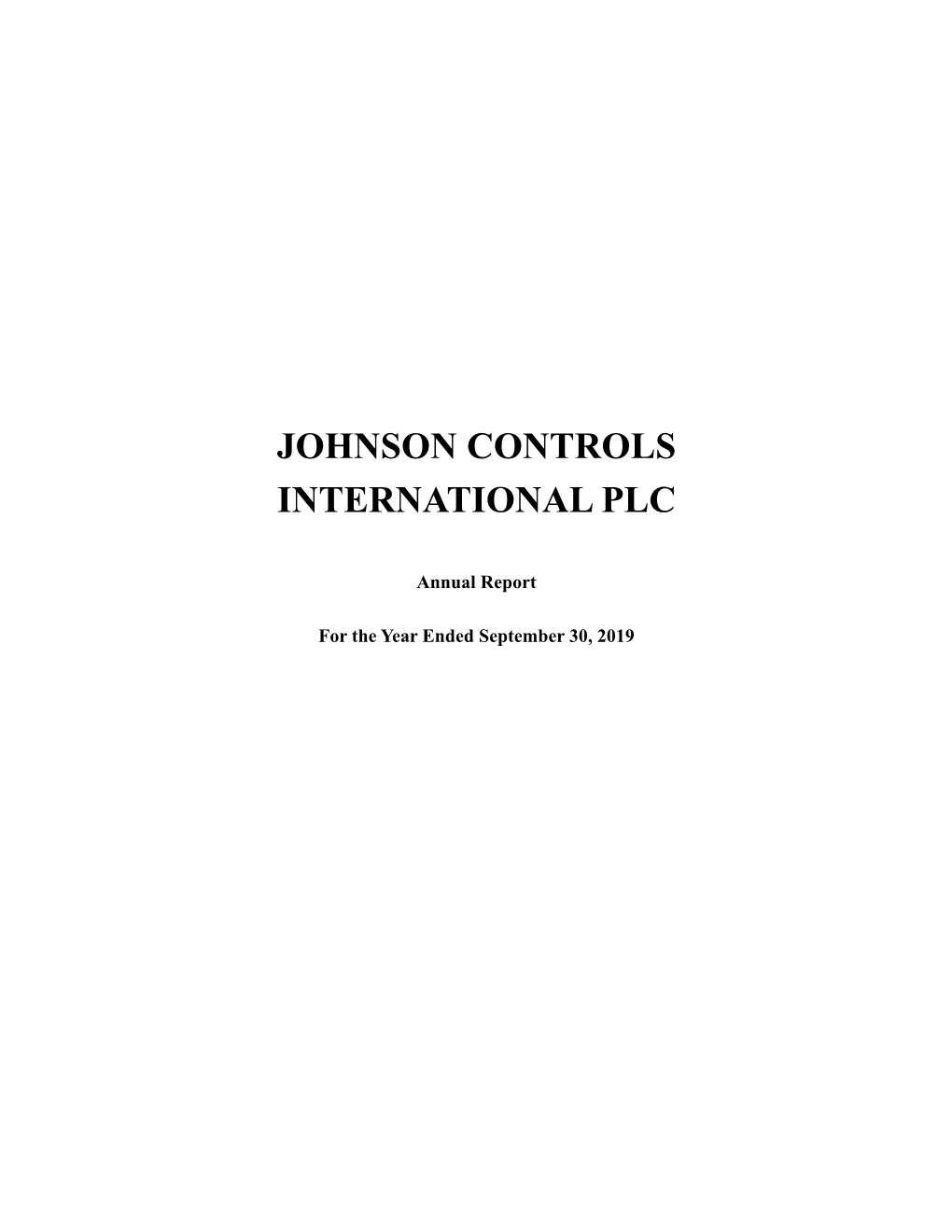 Johnson Controls International Plc