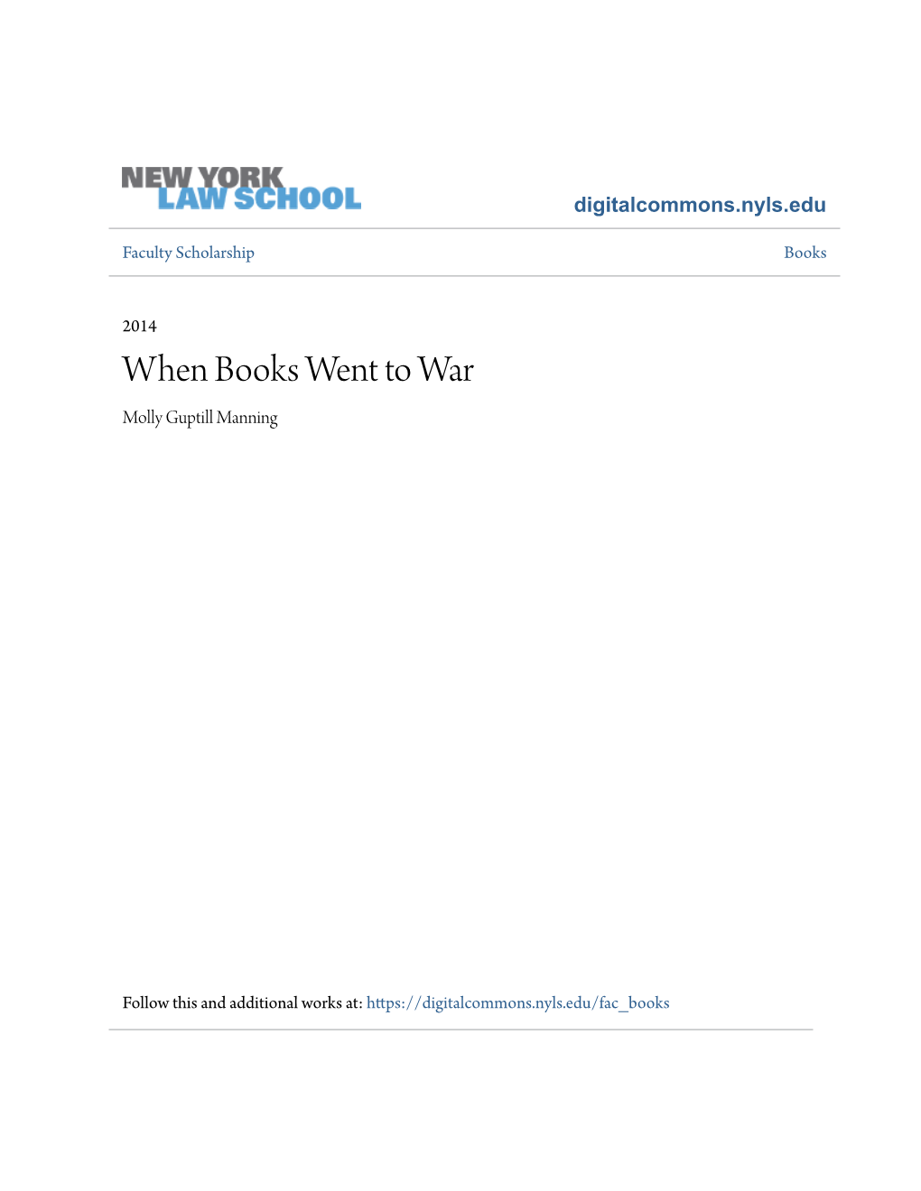 When Books Went to War Molly Guptill Manning