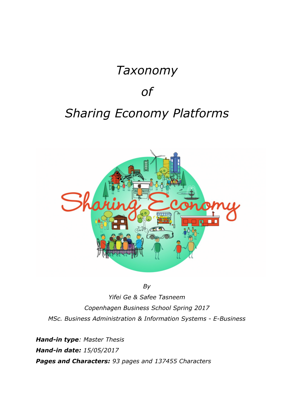 Taxonomy of Sharing Economy Platforms
