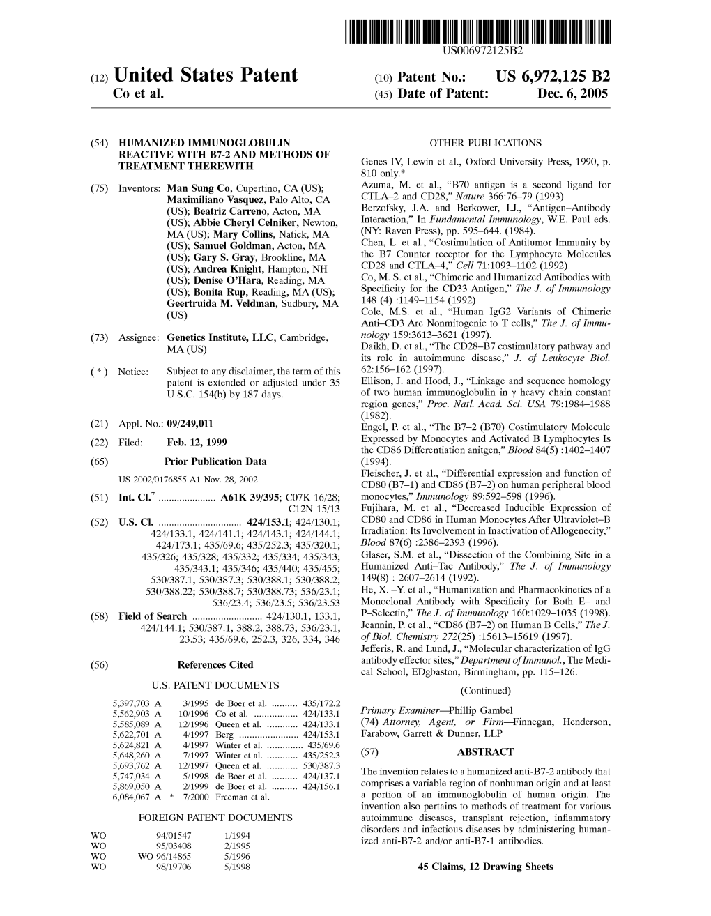 (12) United States Patent (10) Patent No.: US 6,972,125 B2 Co Et Al