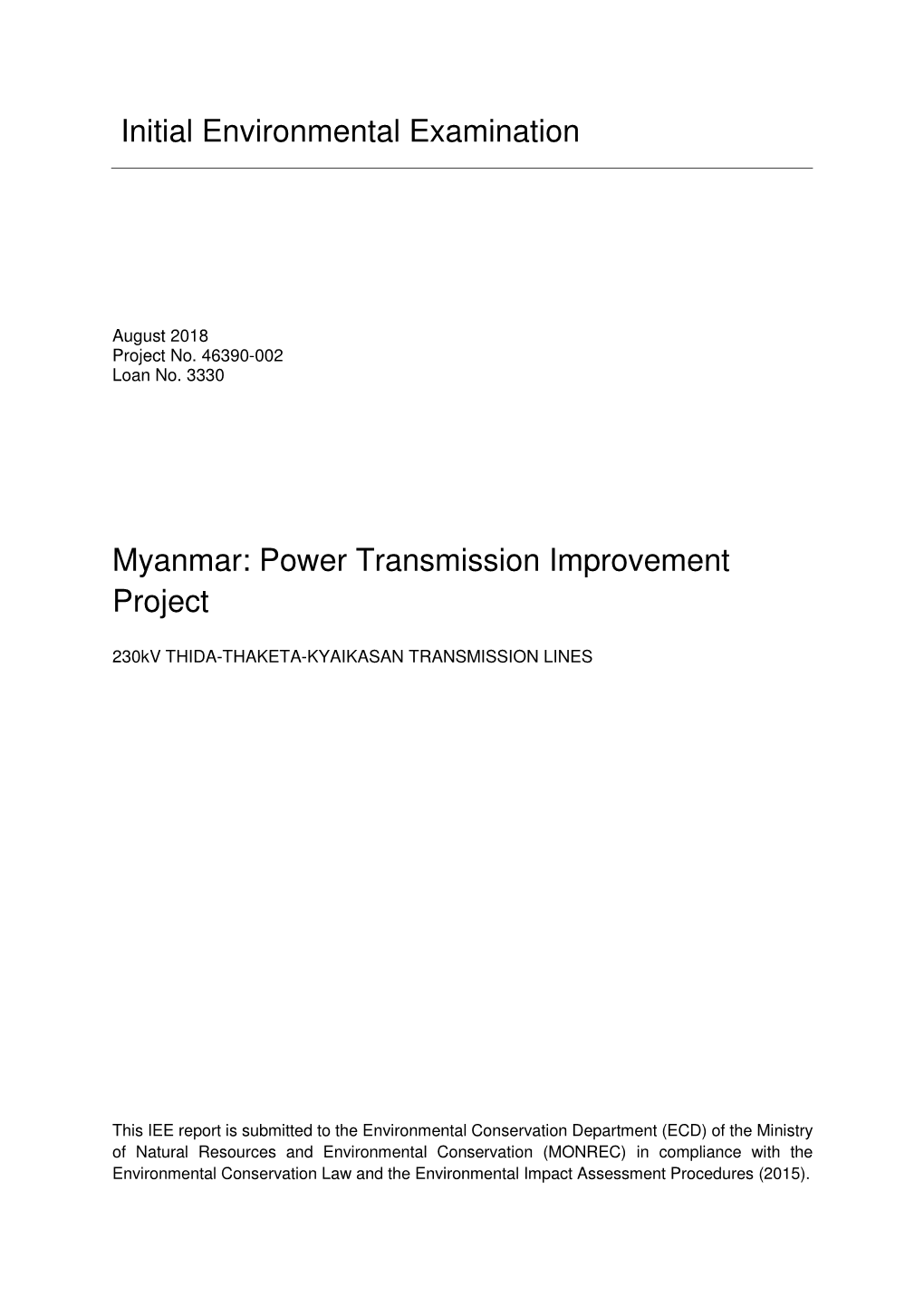 46390-002: Power Transmission Improvement Project