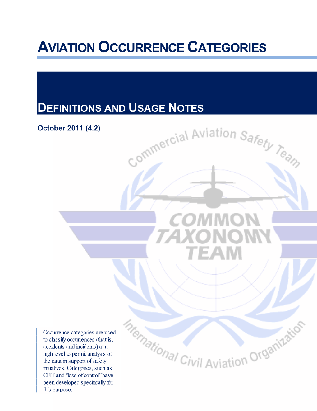 Aviation Occurrence Categories