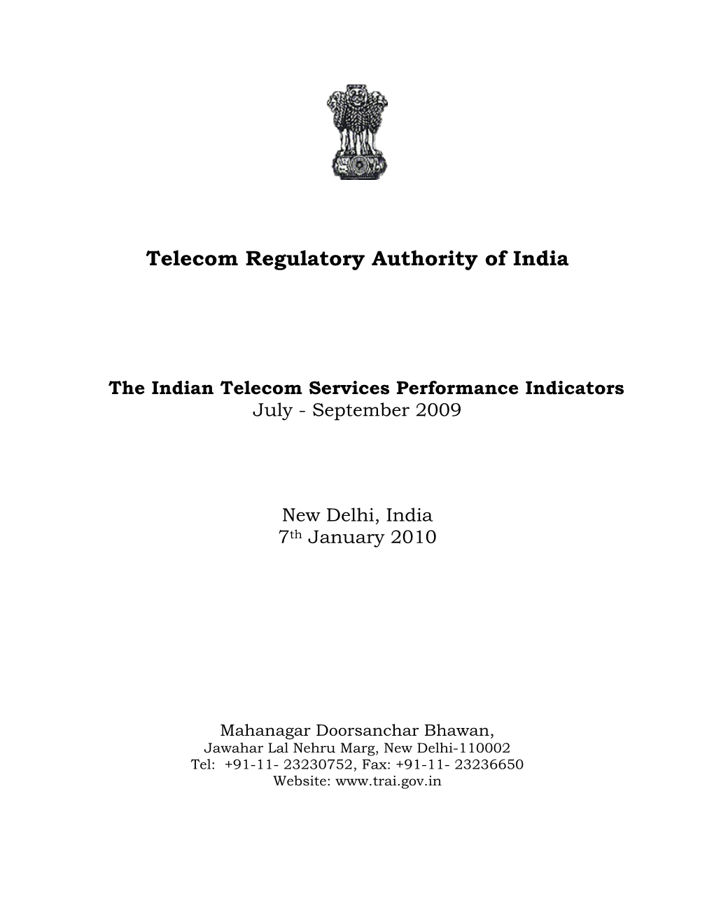 Telecom Regulatory Authority of India