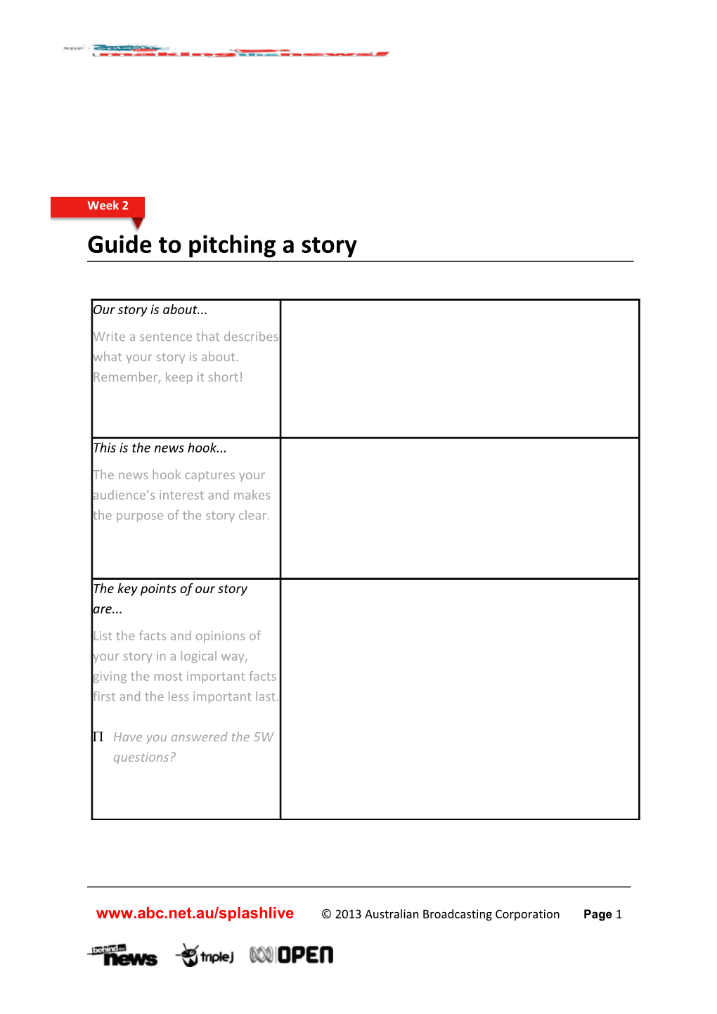 Guide to Pitching a Story