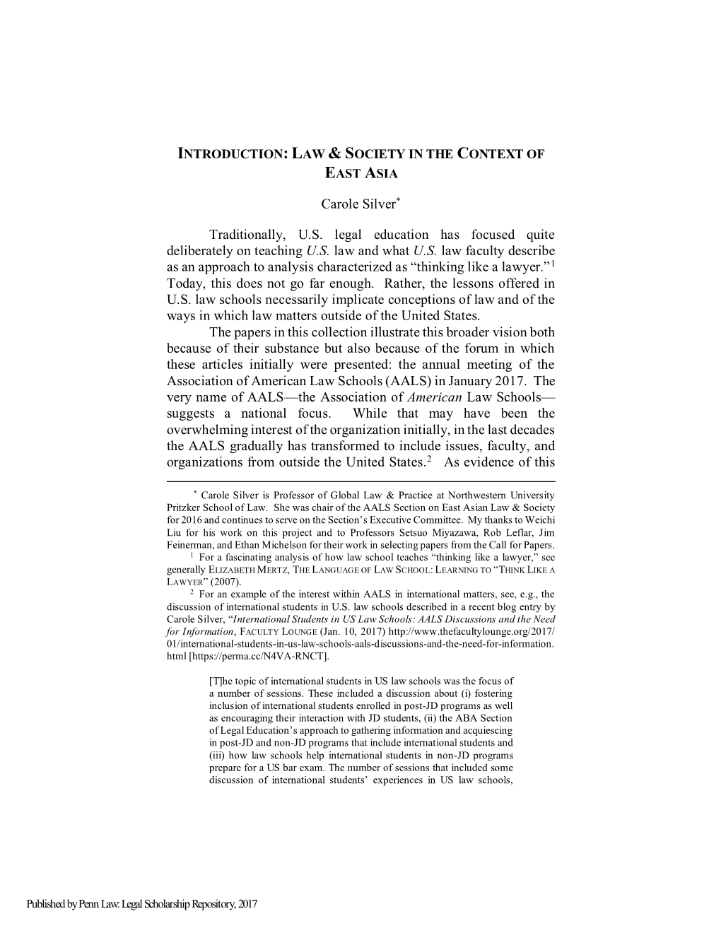 Introduction: Law & Society in the Context of East Asia