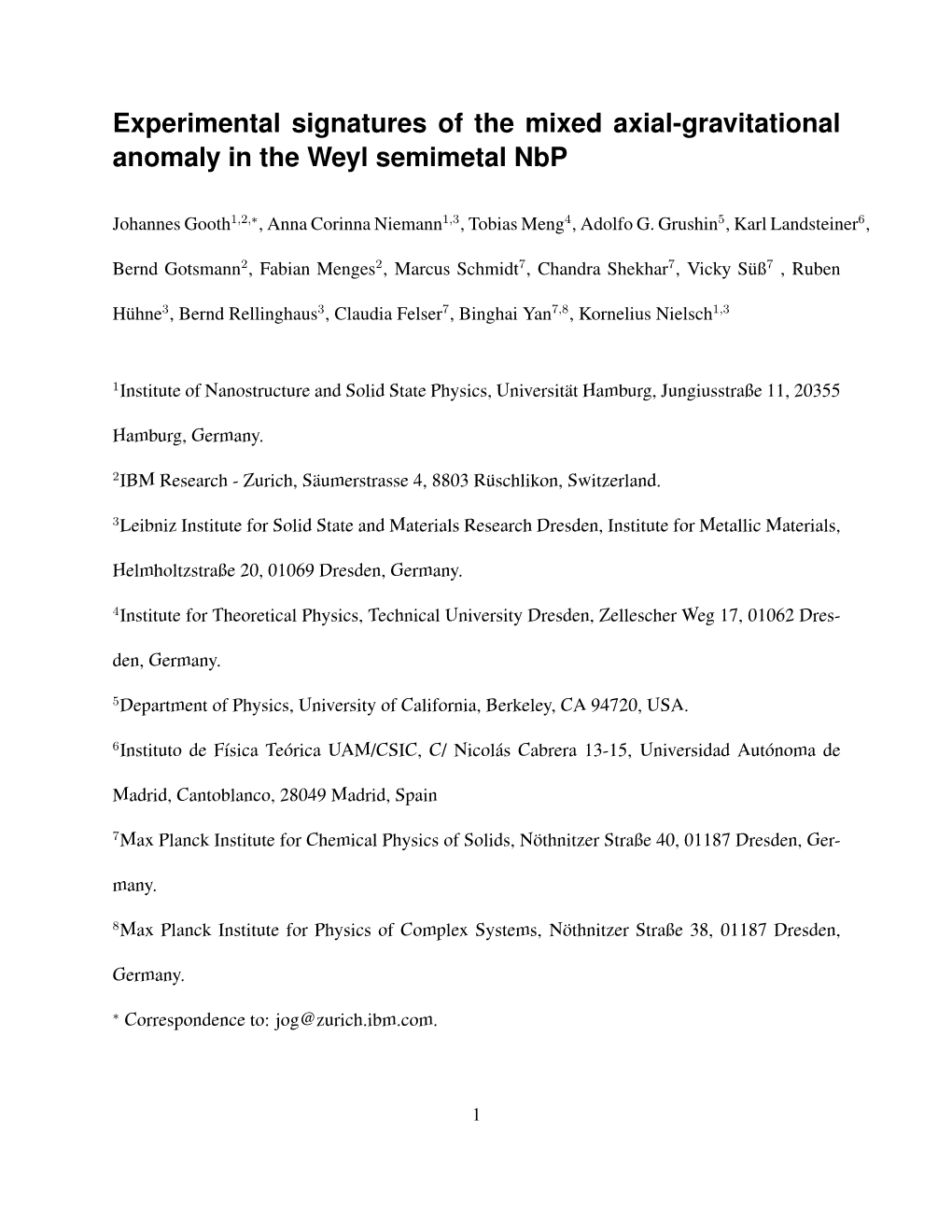 Experimental Signatures of the Mixed Axial-Gravitational Anomaly in the Weyl Semimetal Nbp