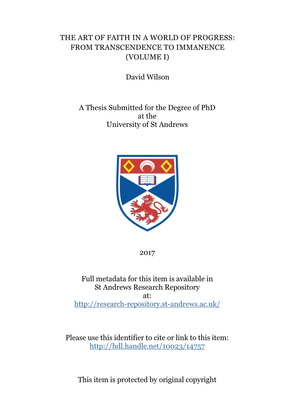 David Wilson Phd Thesis