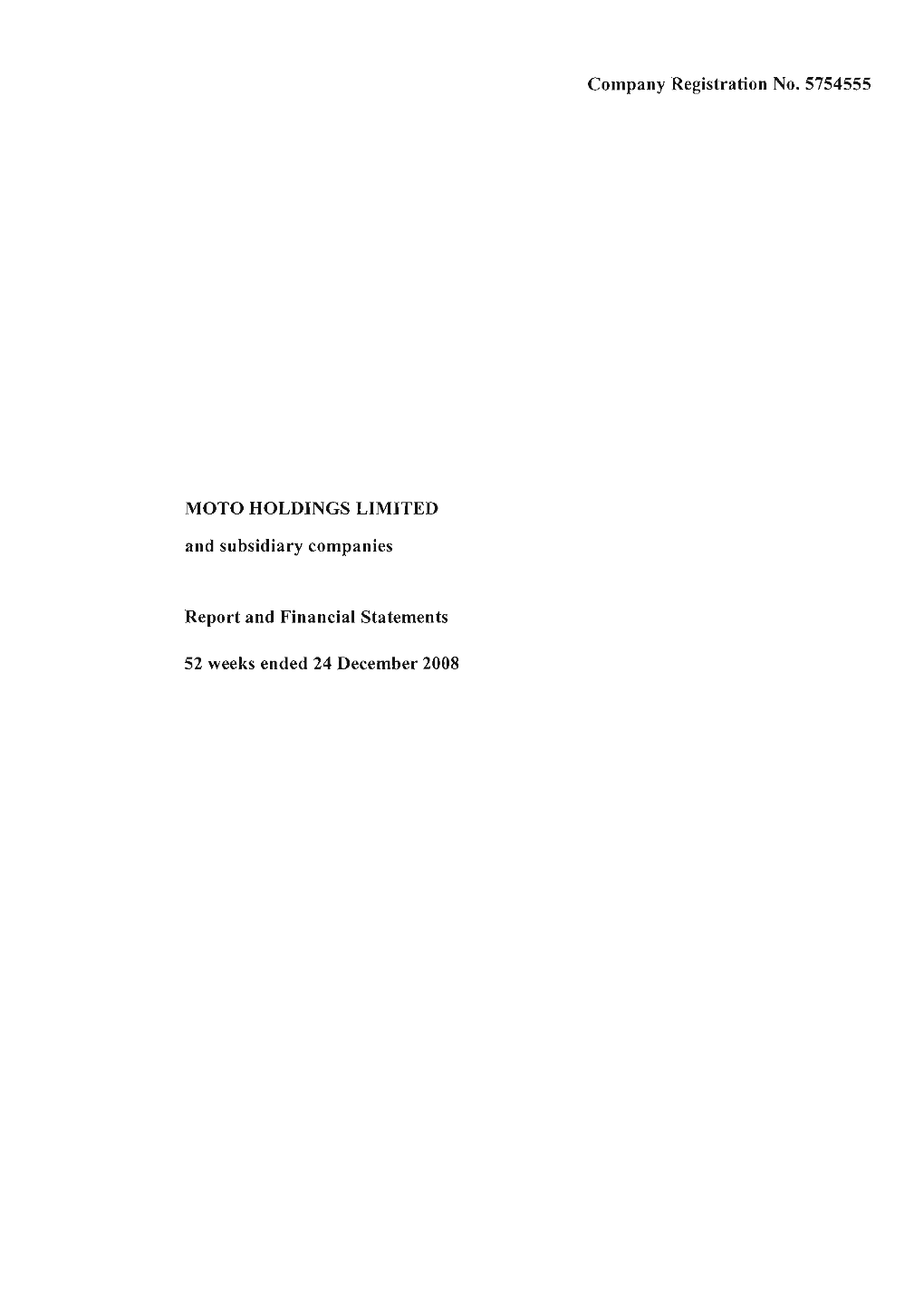 Report and Financial Statements – 2008