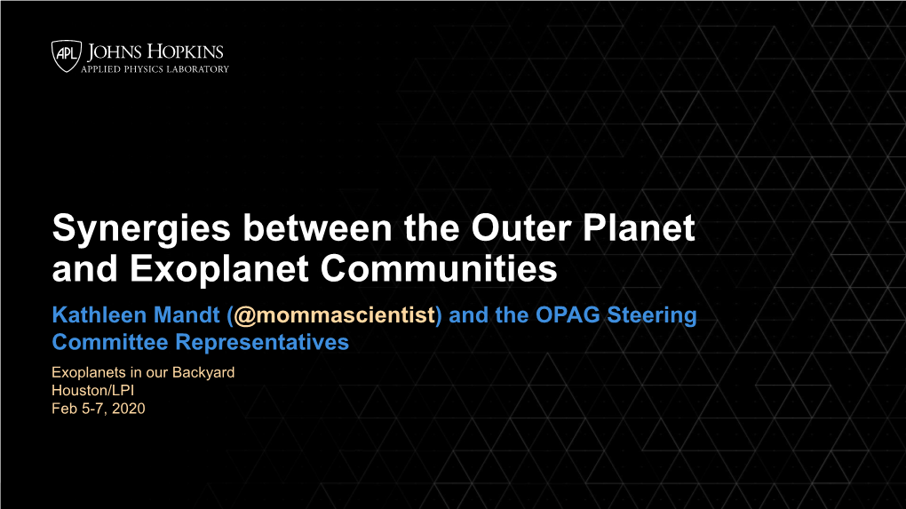 Synergies Between the Outer Planet and Exoplanet Communities