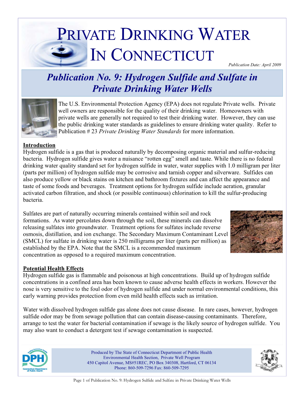 09 Hydrogen Sulfide and Sulfate in Private Drinking Water Wells
