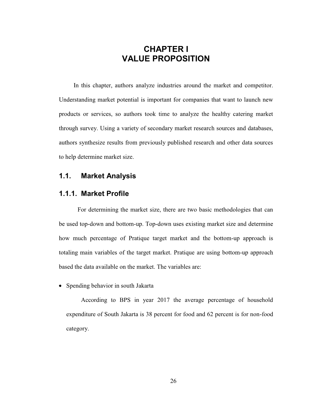 Chapter I Value Proposition