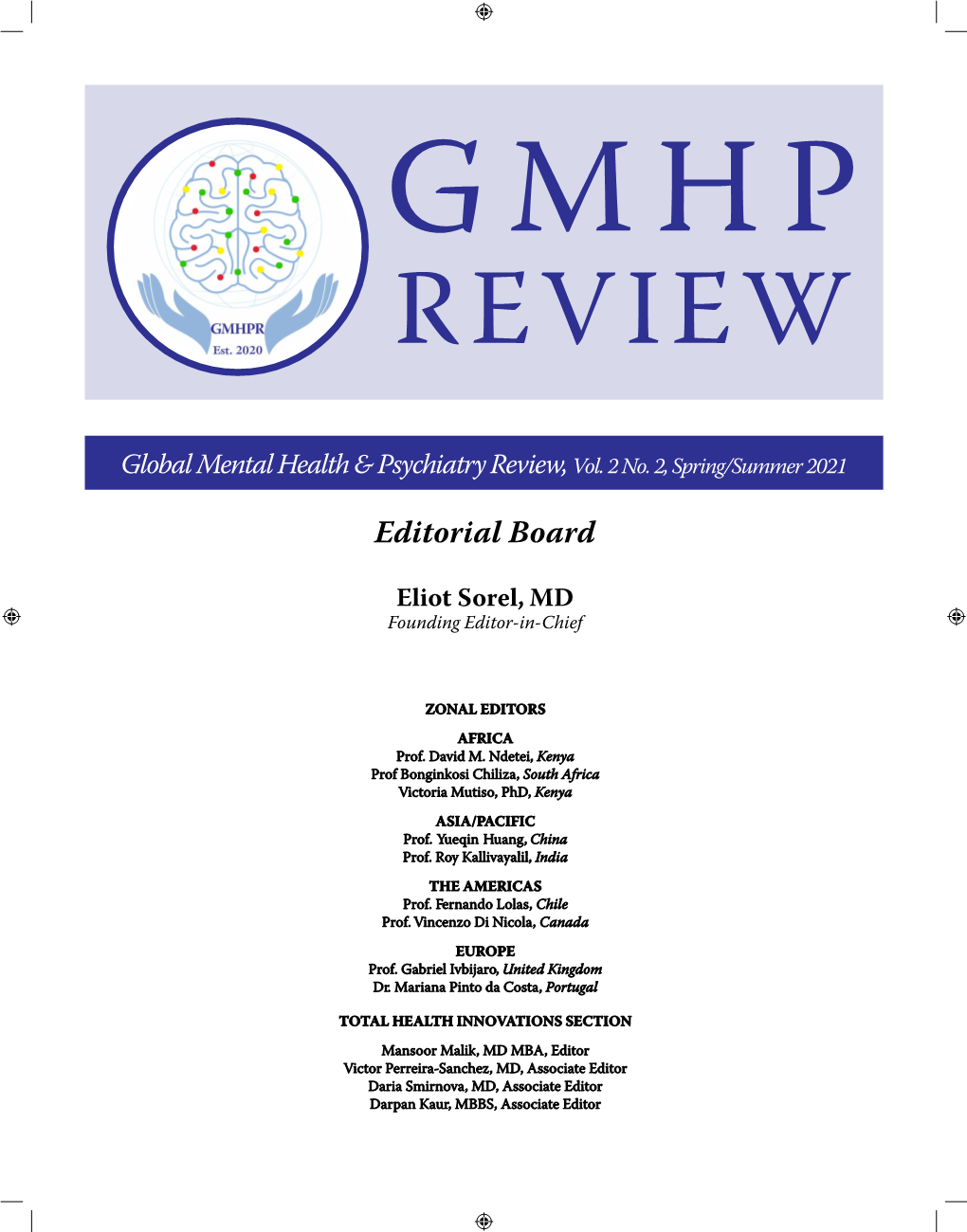 Global Mental Health & Psychiatry Review, Vol. 2 No. 2, Spring/Summer 2021