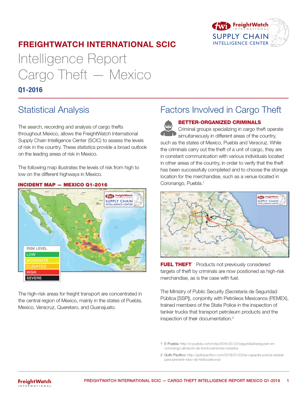 Intelligence Report Cargo Theft — Mexico Q1-2016