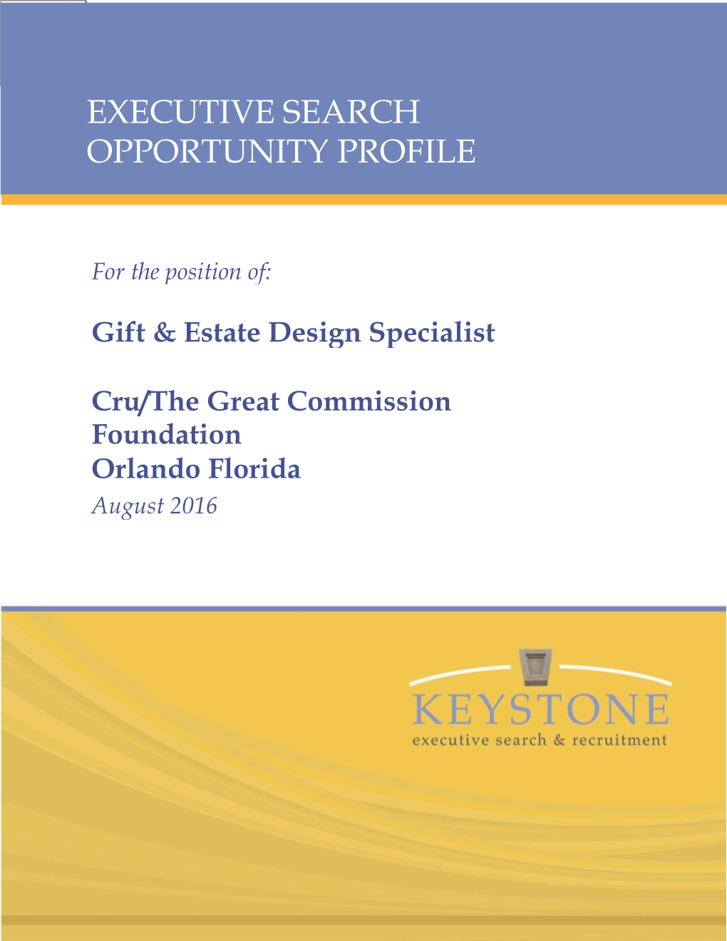 Executive Search Opportunity Profile