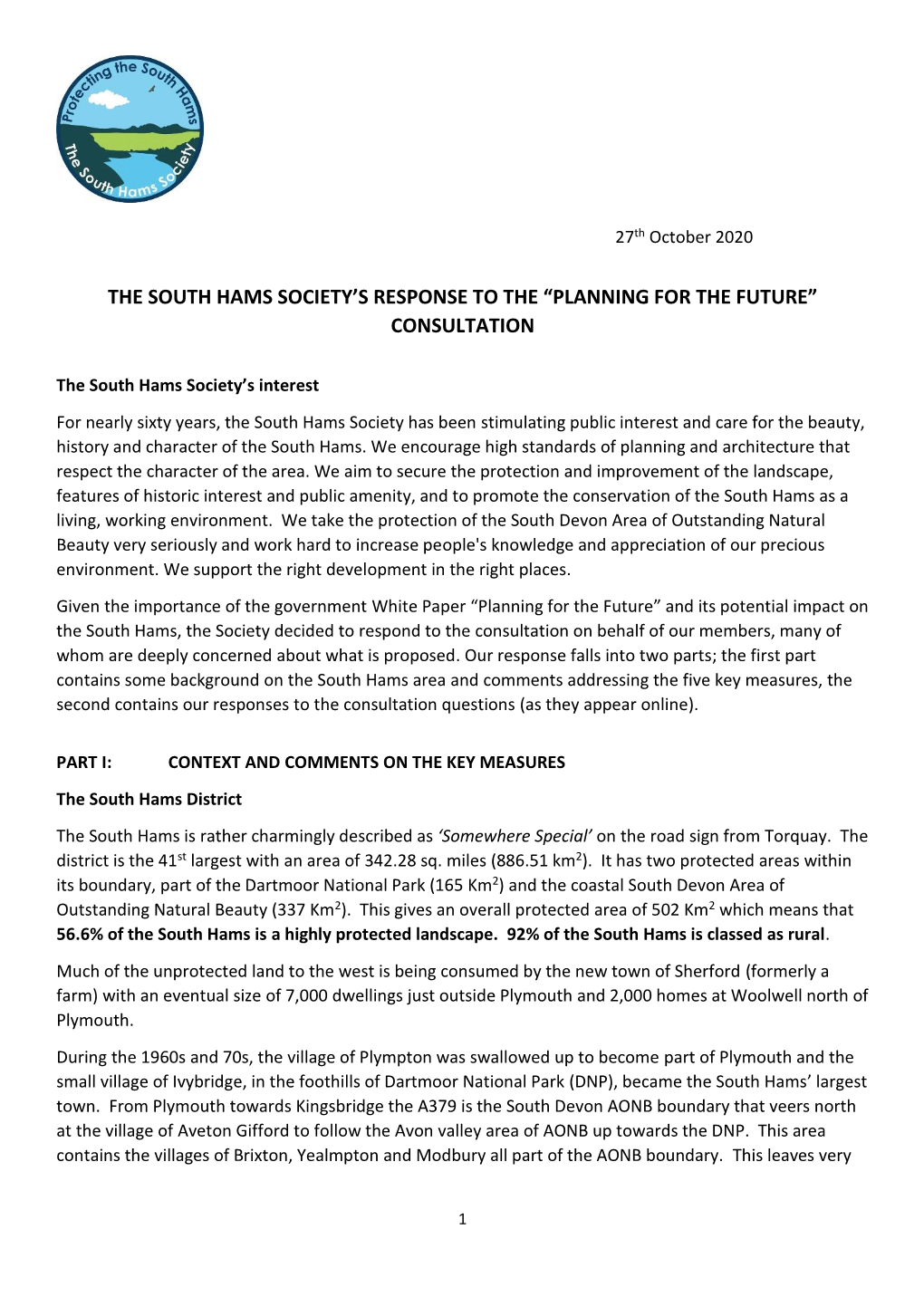 The South Hams Society's Response to the “Planning