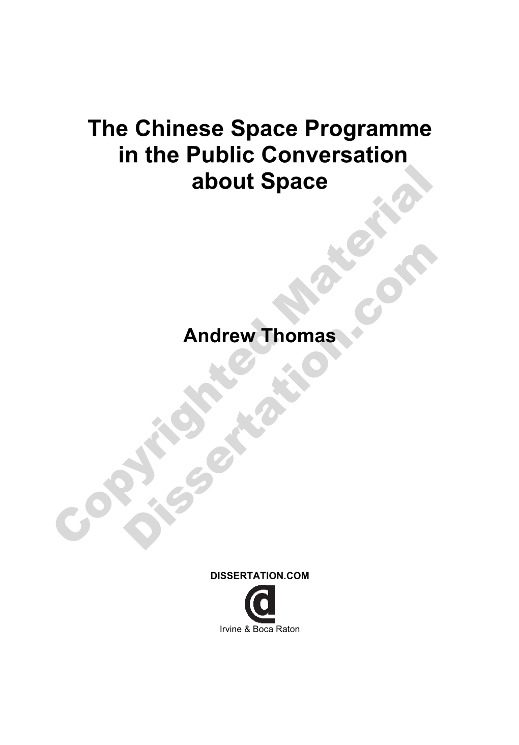 The Chinese Space Programme in the Public Conversation About Space