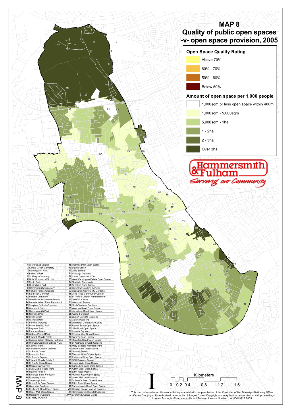 MAP 8 Quality of Public Open Spaces