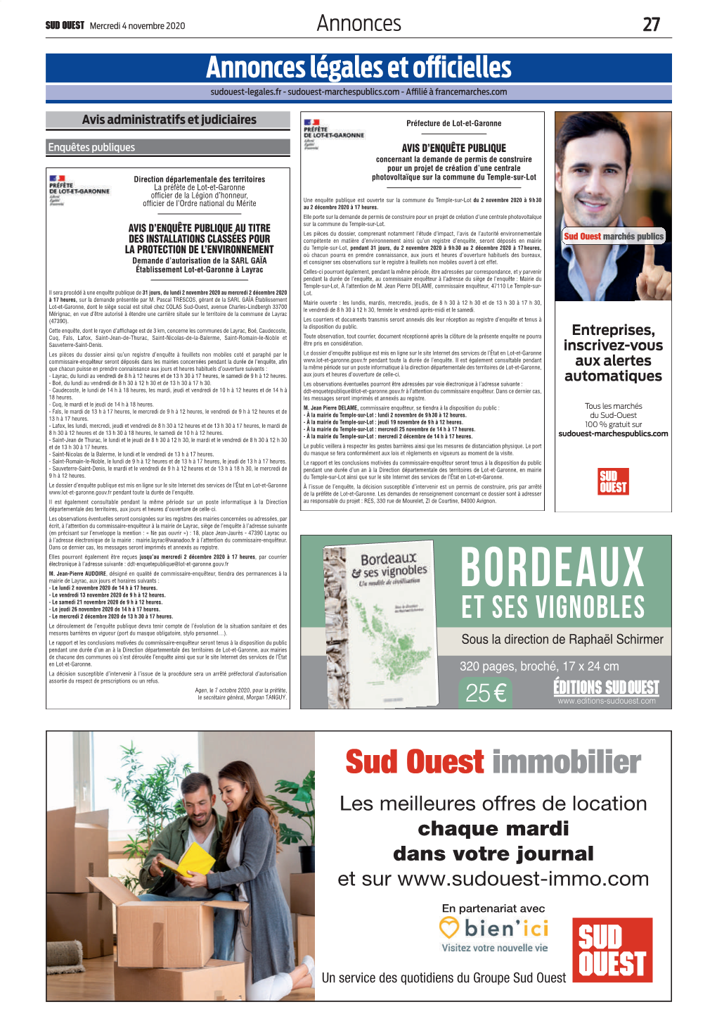 7Annonce Sud Ouest 04 11 20