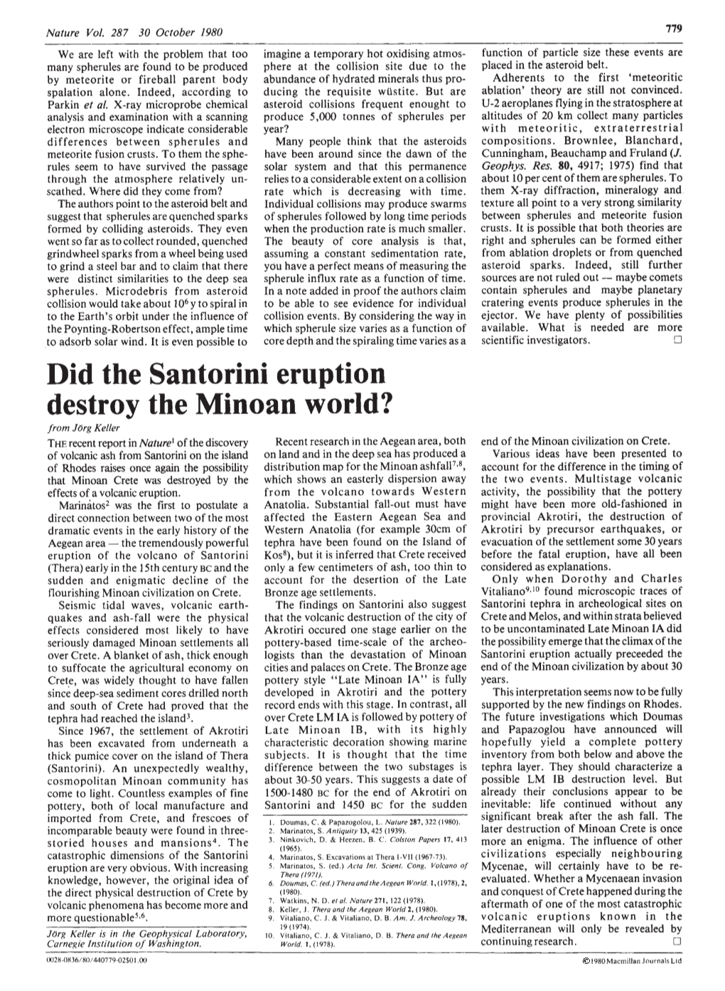 Did the Santorini Eruption Destroy the Minoan World?