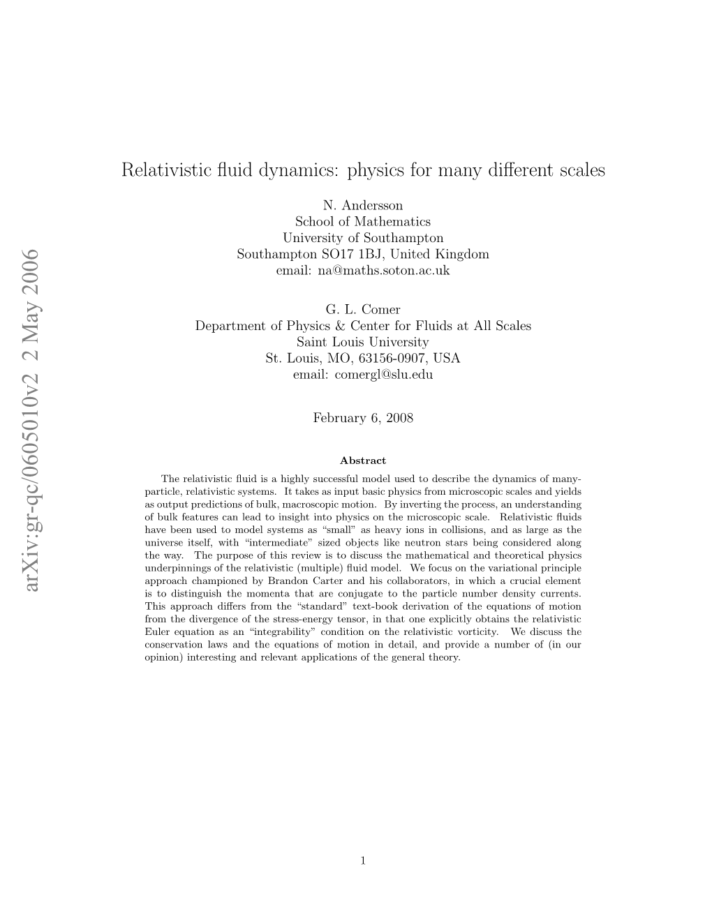 Relativistic Fluid Dynamics: Physics for Many Different Scales