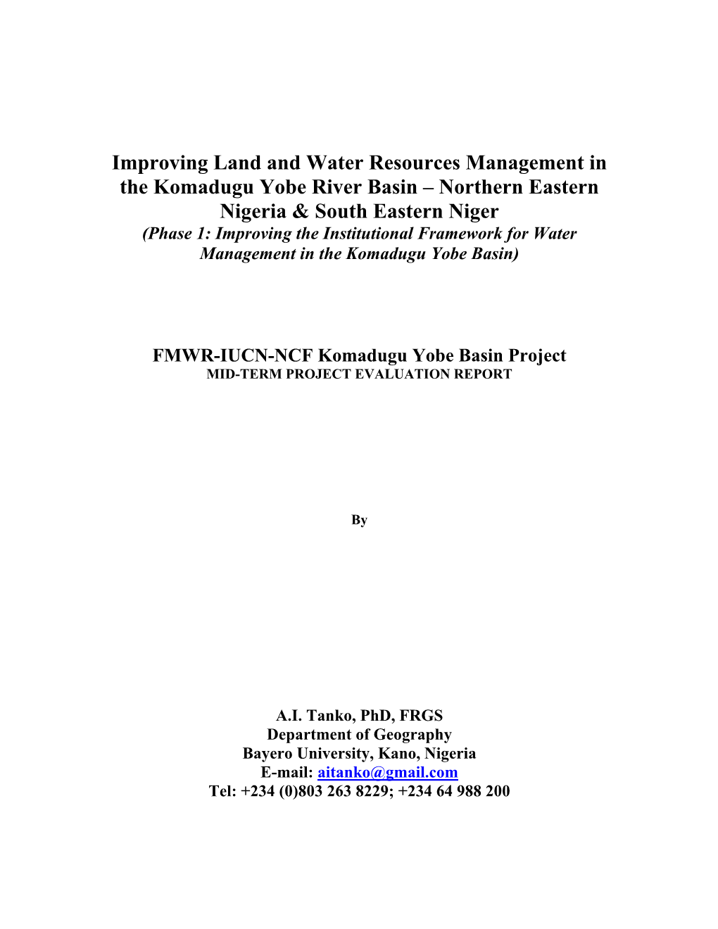 Improving Land and Water Resources Management in The