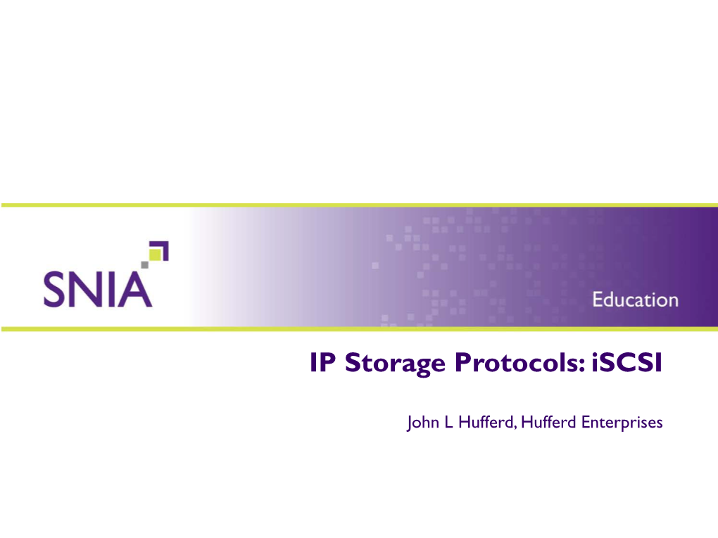 IP Storage Protocols: Iscsi