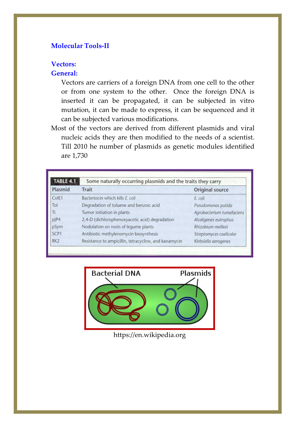 Molecular Tools-II