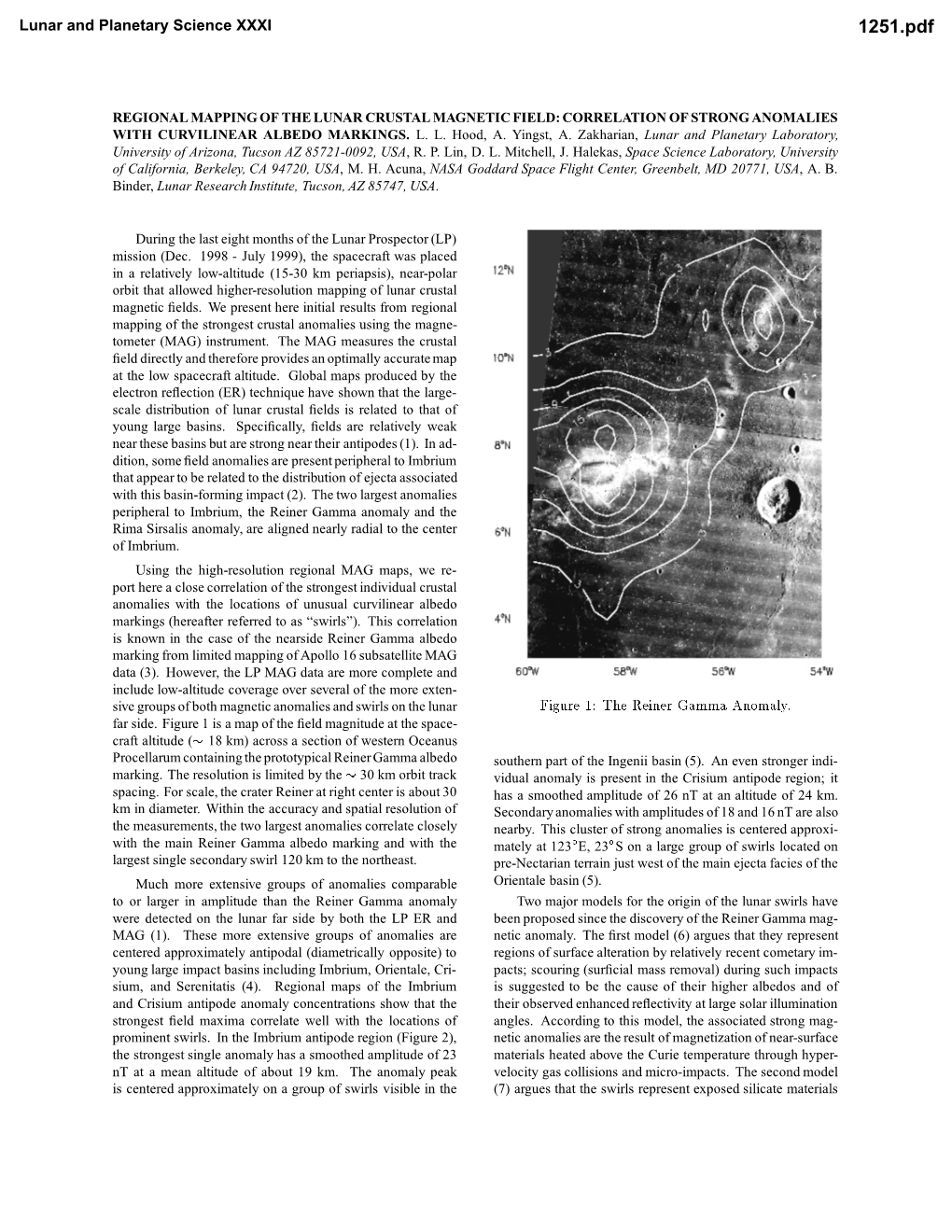 Lunar and Planetary Science XXXI 1251.Pdf