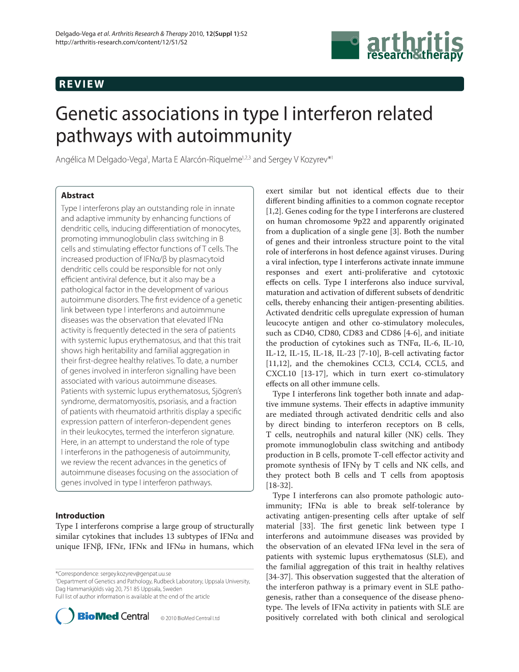 Genetic Associations in Type I Interferon Related Pathways with Autoimmunity