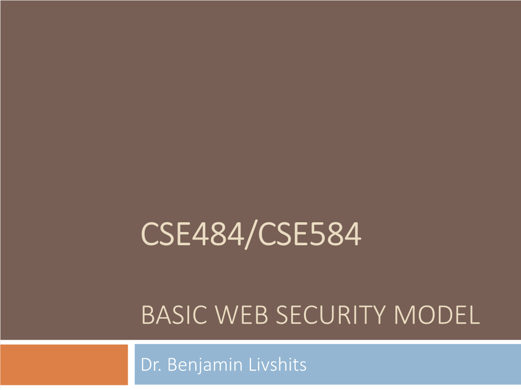 Basic Web Security Model