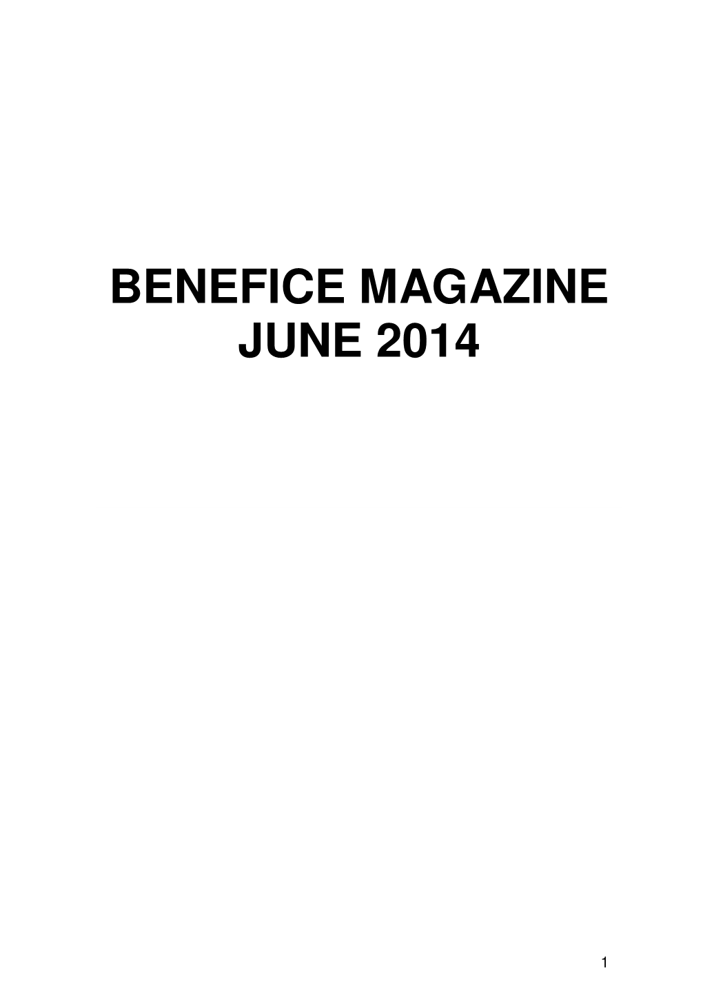 Benefice Magazine June 2014