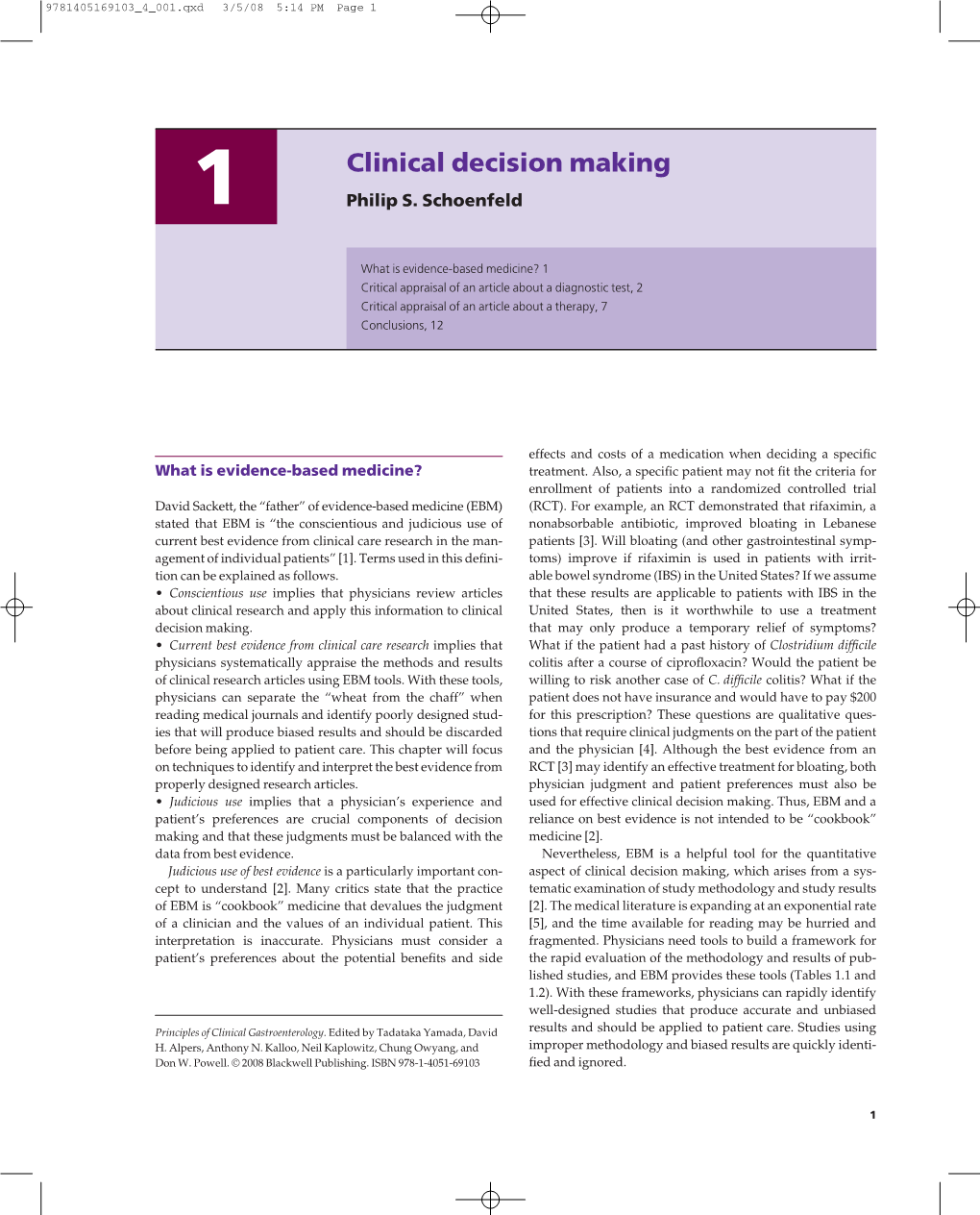 Clinical Decision Making 1 Philip S