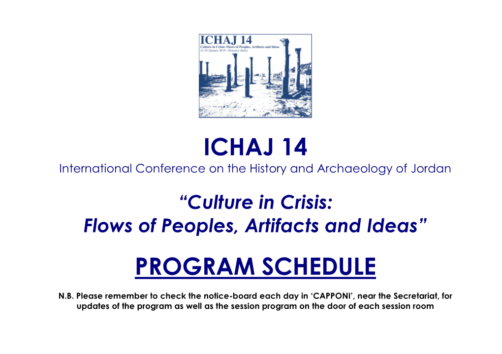 Ichaj 14 Program Schedule
