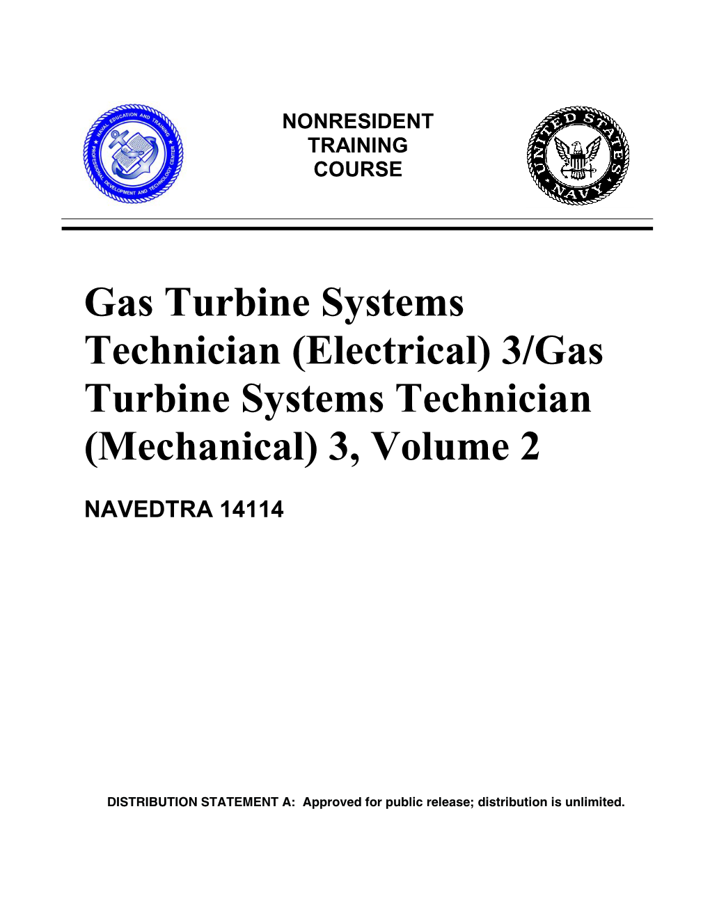 Gas Turbine Systems Technician (Electrical) 3/Gas Turbine Systems Technician (Mechanical) 3, Volume 2