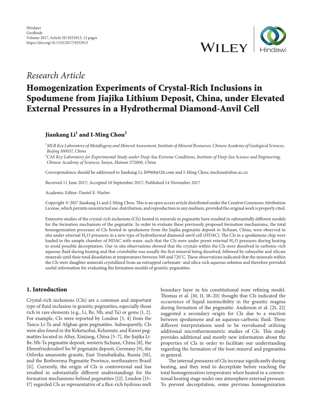 Research Article Homogenization Experiments of Crystal-Rich