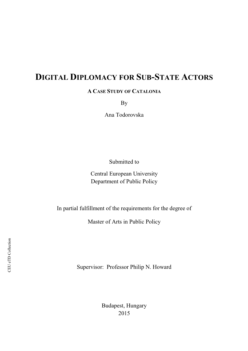Digital Diplomacy for Sub-State Actors