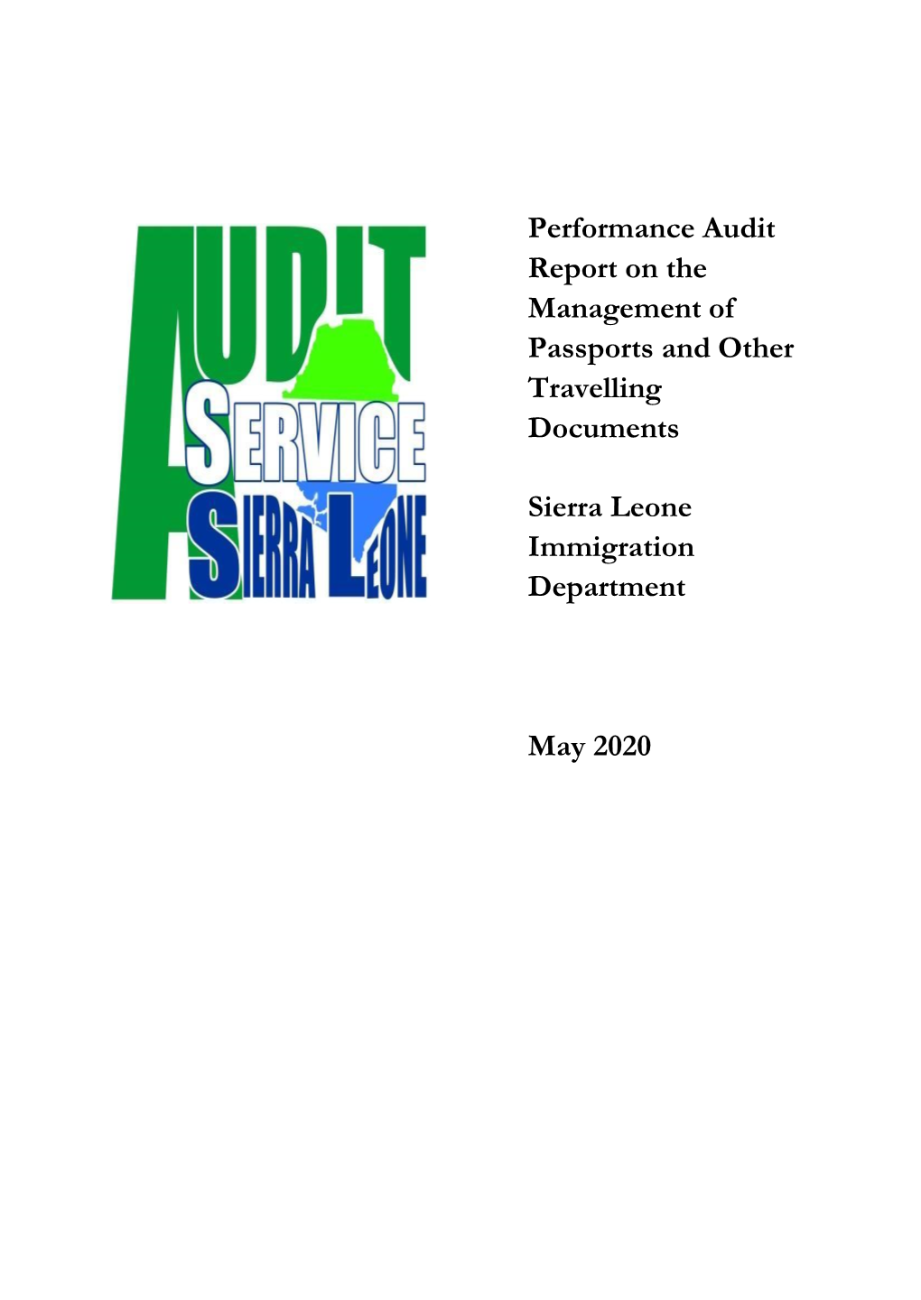 Performance Audit Report on Management of Passports