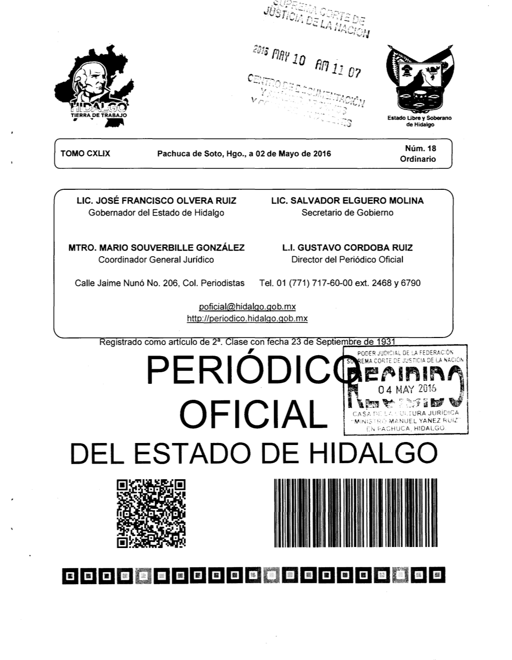 Del Estado De Hidalgo Secretario De Gobierno