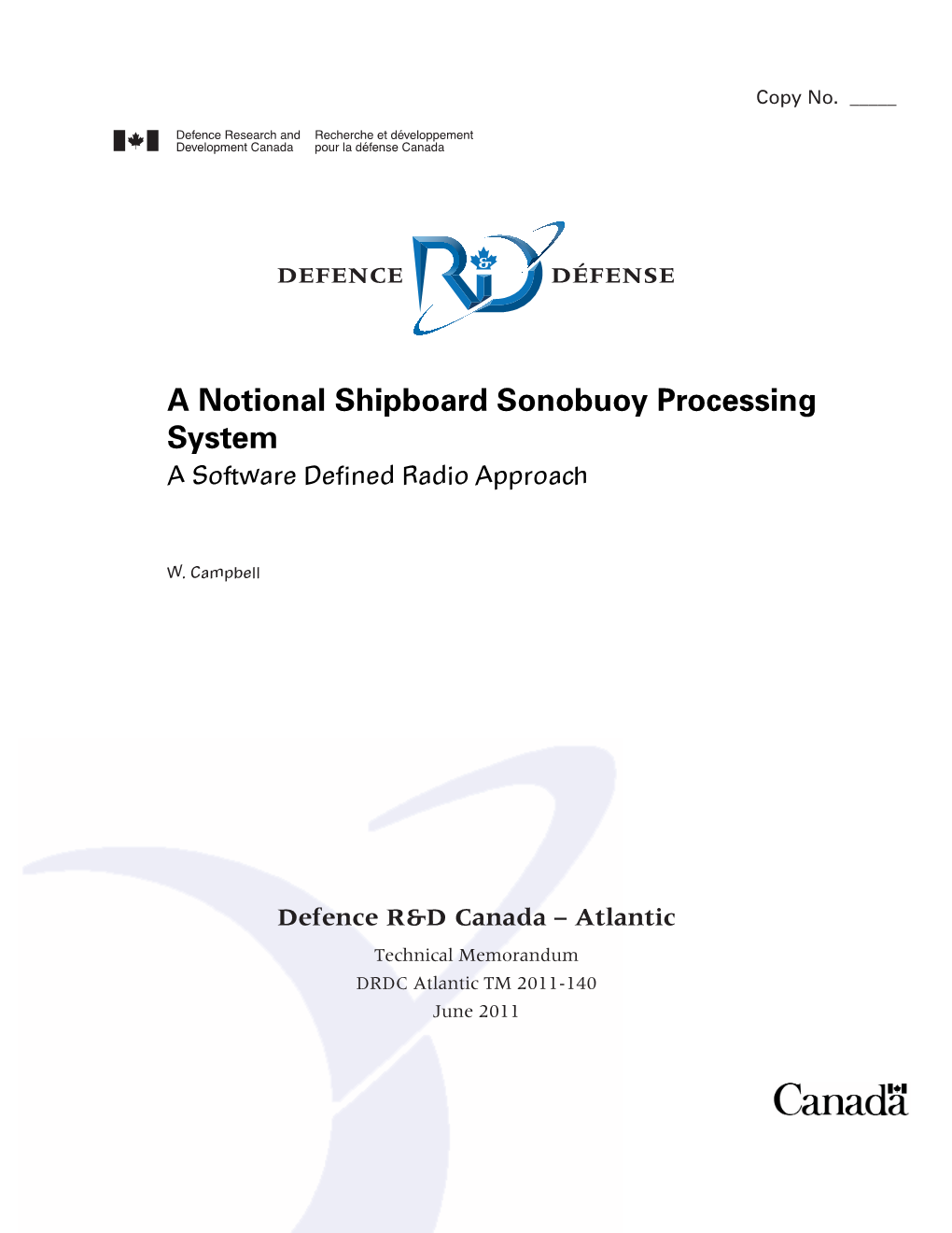 A Notional Shipboard Sonobuoy Processing System a Software Defined Radio Approach