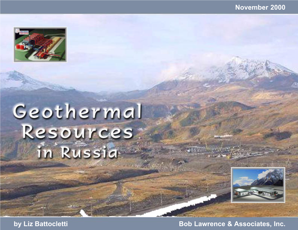 Geothermal Resources in Russia November 2000 Table of Contents