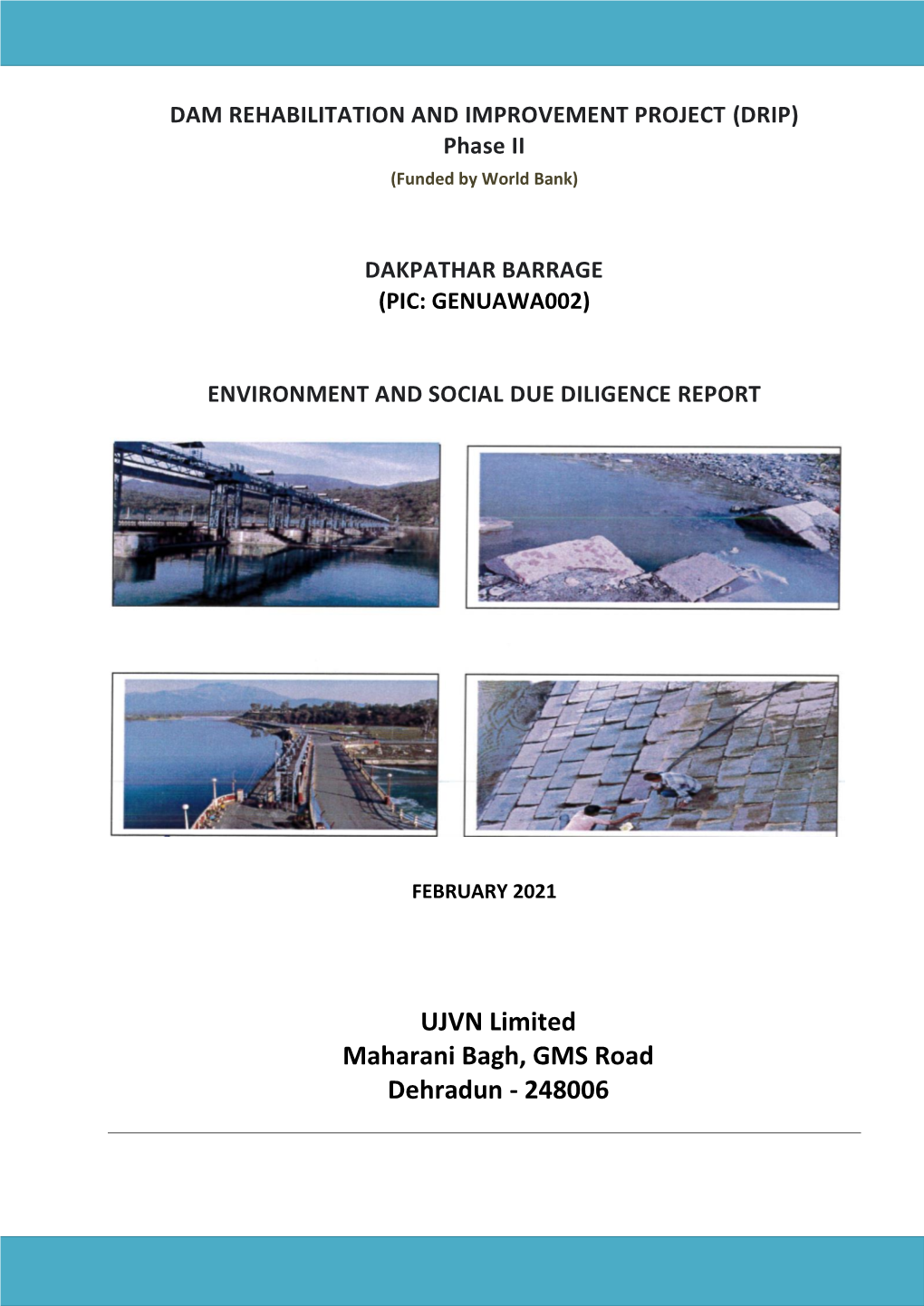 Environmental & Social Due Diligence Report, Dakpathar Barrage