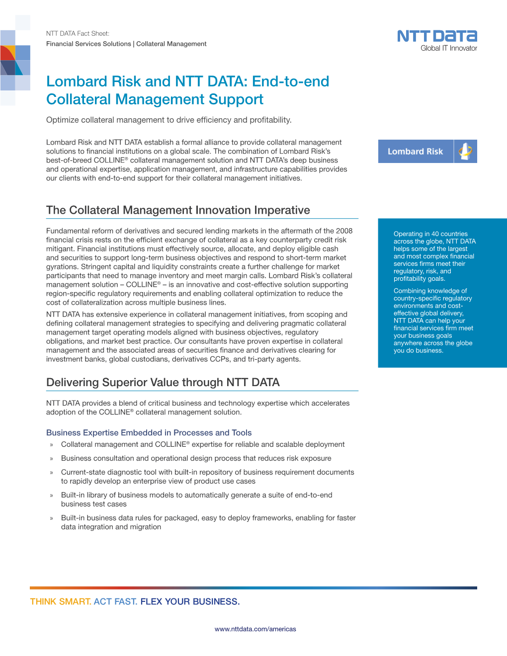 Lombard Risk and NTT DATA: End-To-End Collateral Management Support