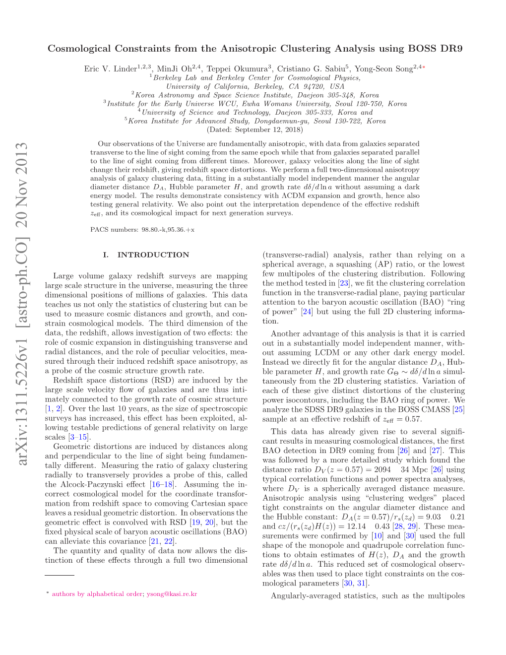 Cosmological Constraints from the Anisotropic Clustering Analysis Using BOSS