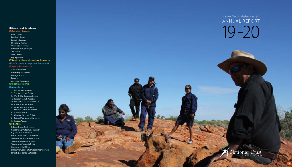 Contents National Trust of Western Australia CLICK to NAVIGATE DOCUMENT ANNUAL REPORT
