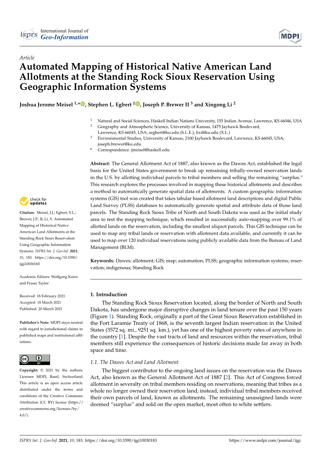 Automated Mapping of Historical Native American Land Allotments at the Standing Rock Sioux Reservation Using Geographic Information Systems