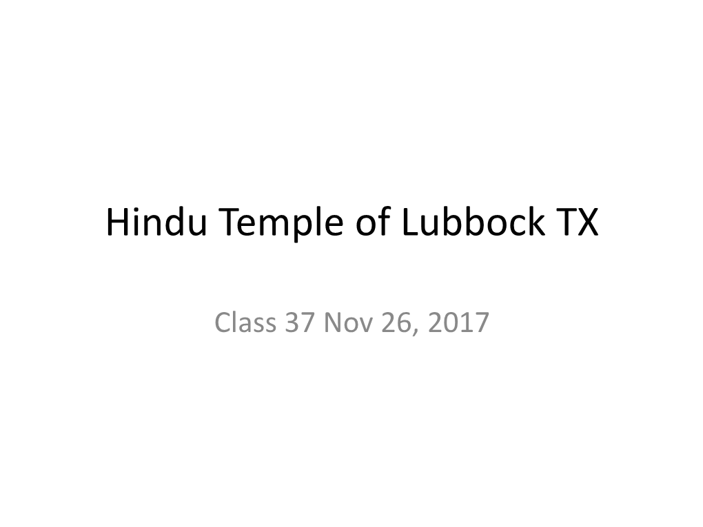 Hindu Temple of Lubbock TX