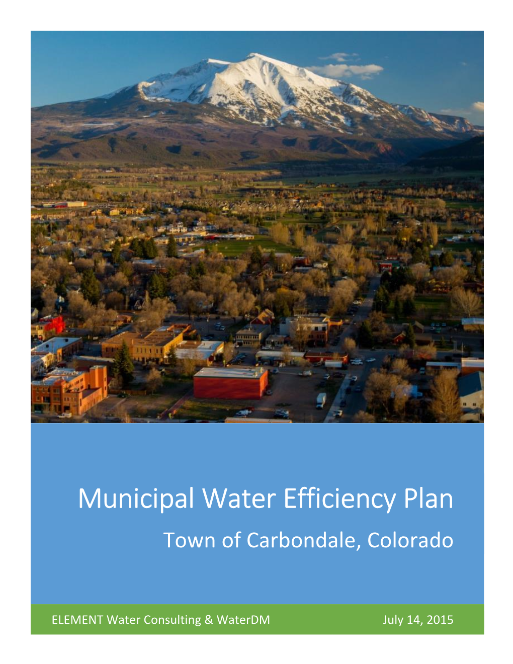 Municipal Water Efficiency Plan