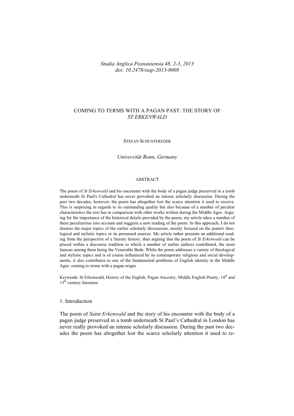 Studia Anglica Posnaniensia 48, 2-3, 2013 Doi: 10.2478/Stap-2013-0008