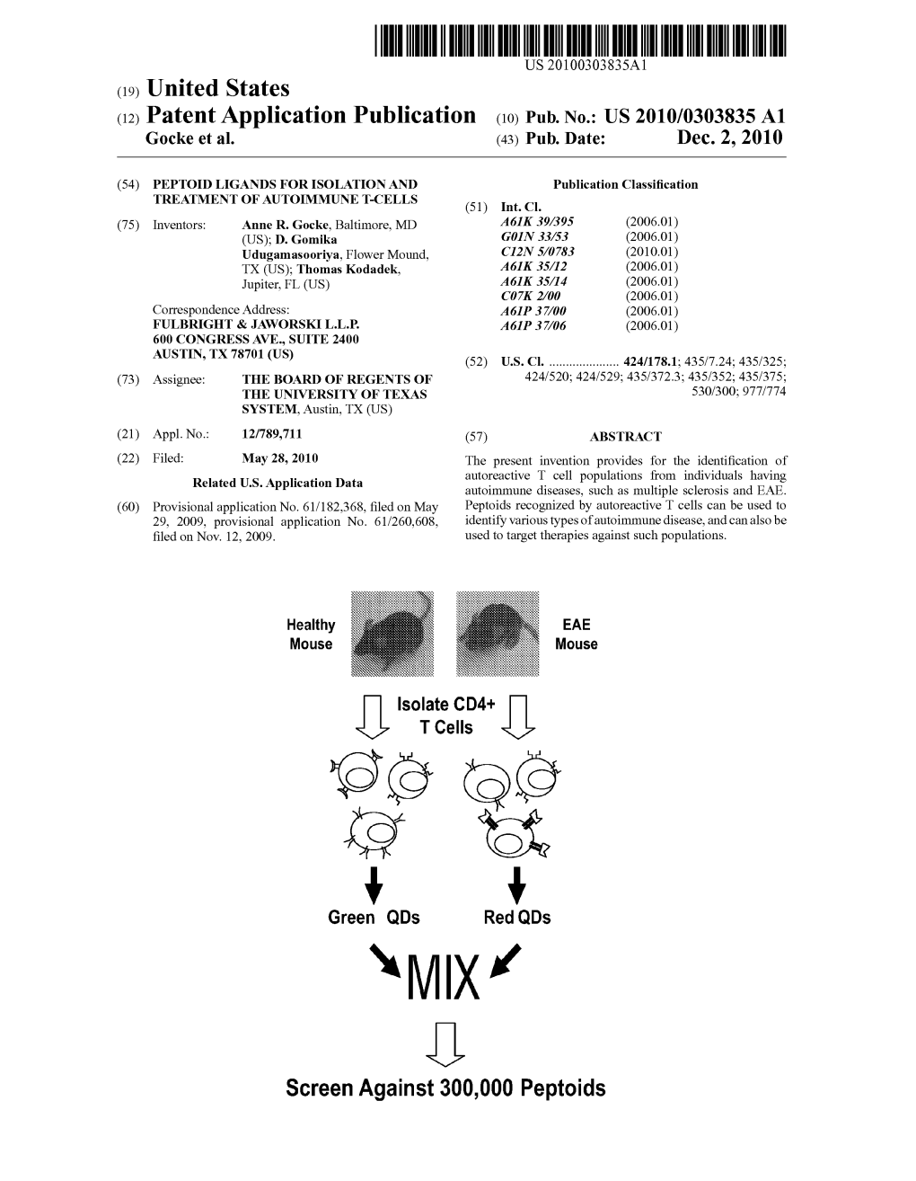 (12) Patent Application Publication (10) Pub. No.: US 2010/0303835 A1 Gocke Et Al