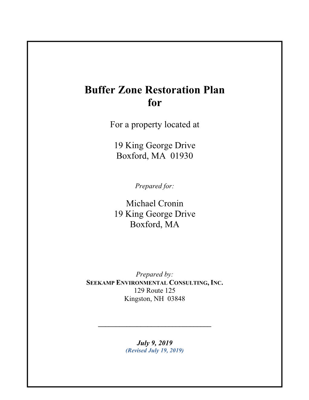 Wetland Mitigation Plan